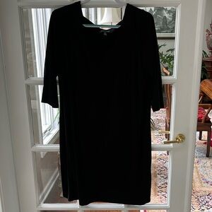 Eileen Fisher, basic black T-shirt three-quarter length dress size large